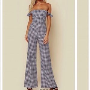 Flynn Skye Check Me Out Bardot Jumpsuit